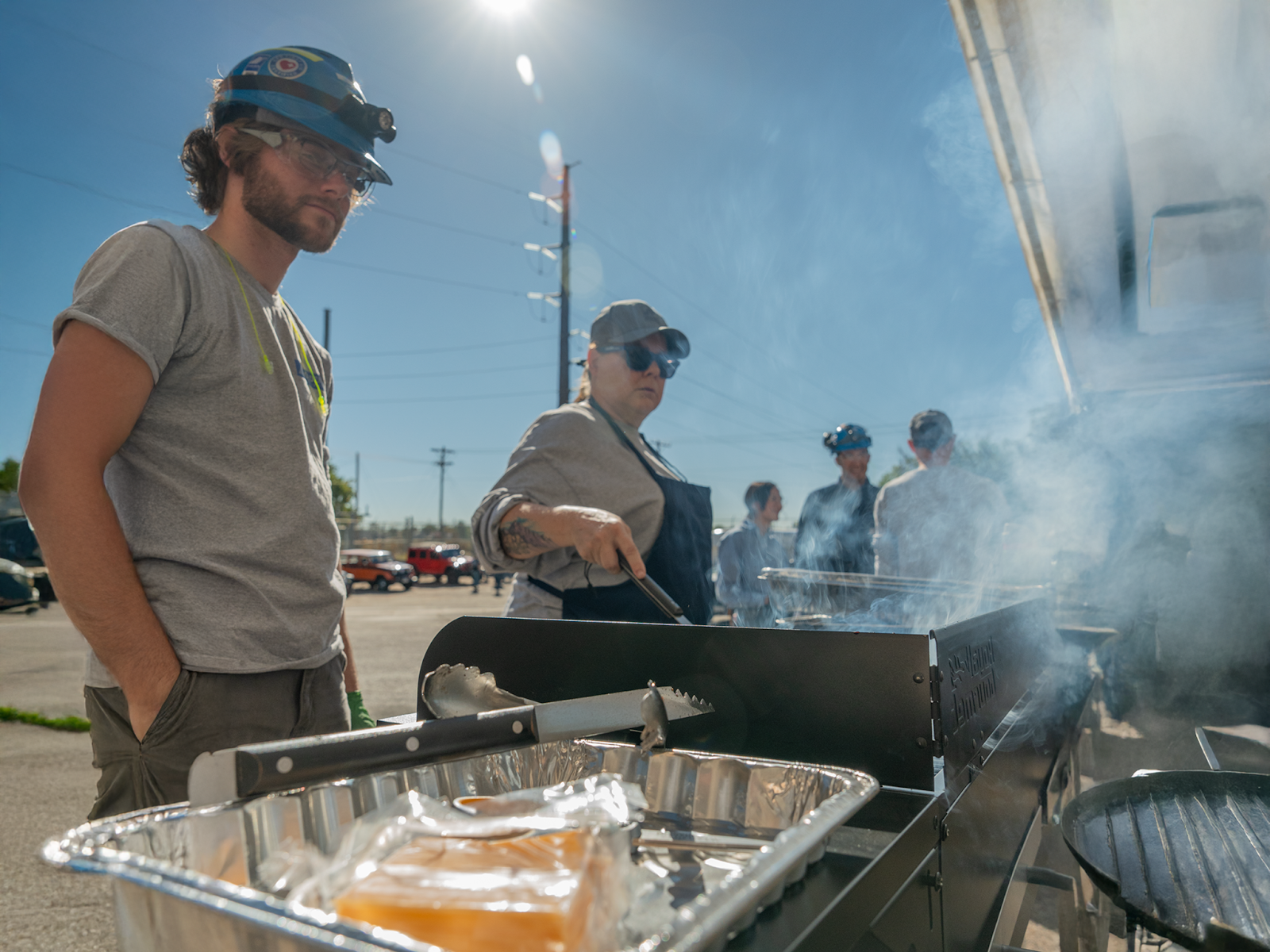 Friends and family of Golden Aluminum enjoy a cookout during the Manufacturing Day 2025 celebration.